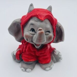 Vintage HTF George Good The Devil Elephant Diablo Red Figurine Trunk Up Taiwan